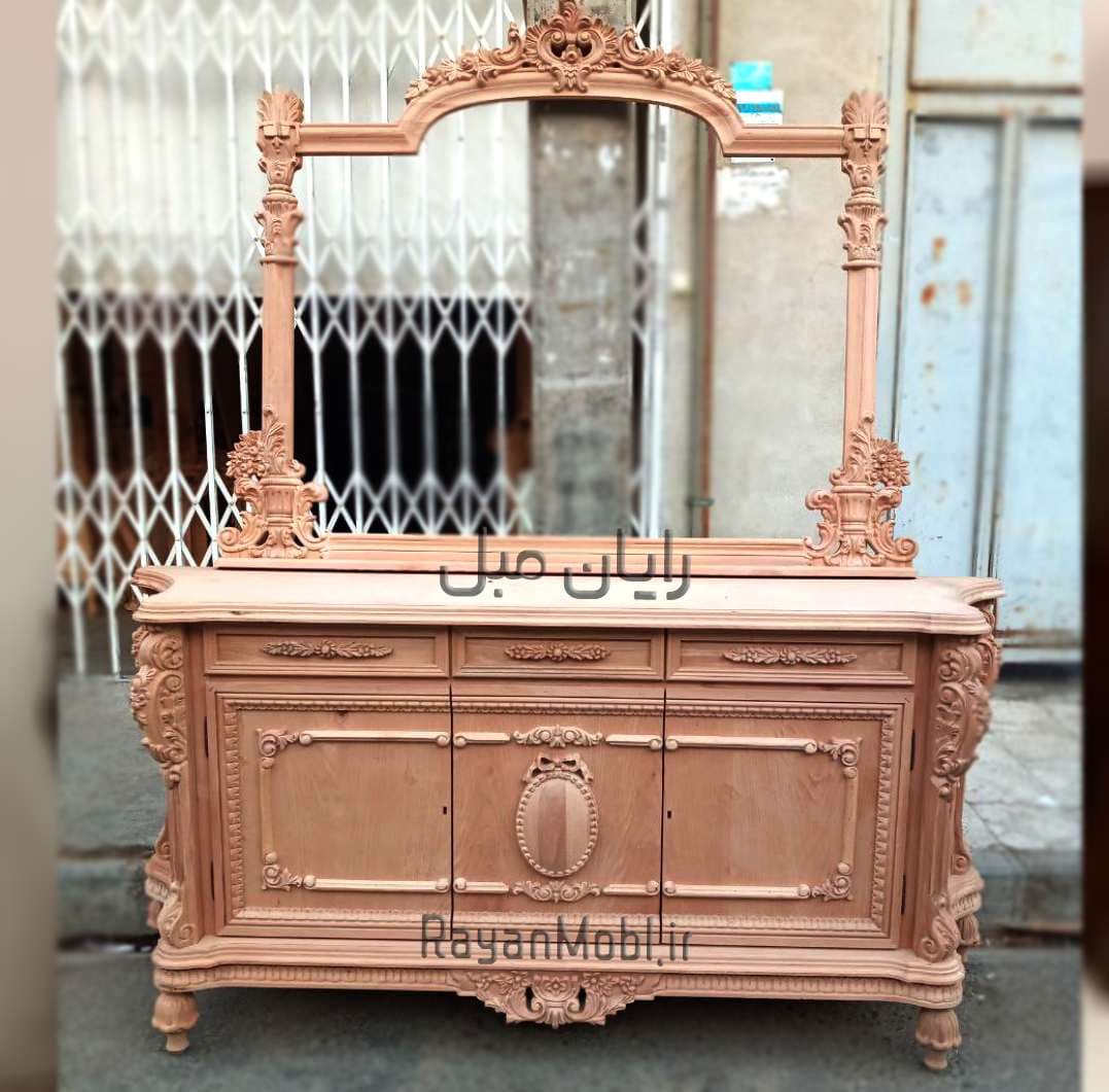 آینه کنسول چوبی سلطنتی خام