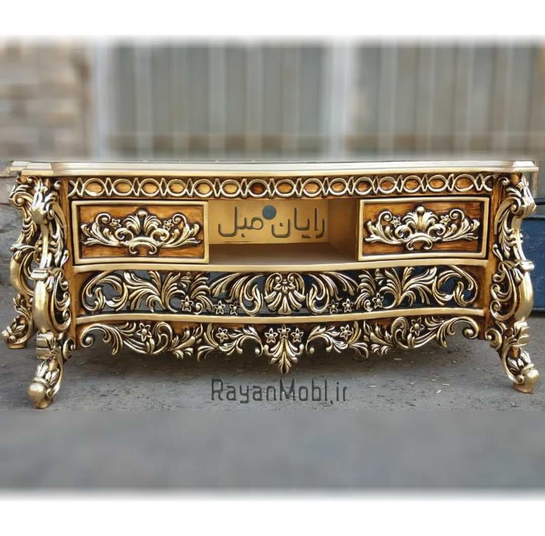 میز تلویزیون چوبی سلطنتی ترنج